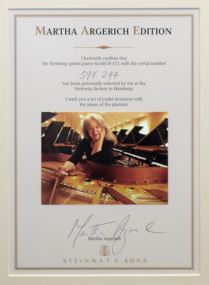 Certificate of the Martha Argerich Edition